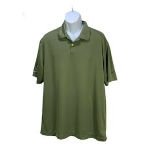 Nike Golf Dri Fit Mens Golf Polo Shirt XL Army Olive Green YMCA Short Sleeve